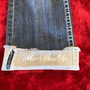 27 Cowgirl Tuff Embroidery Roll Cuff Jeans Ankle/Cropped